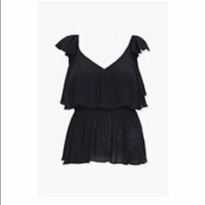 Plus off shoulder flounce top 1X